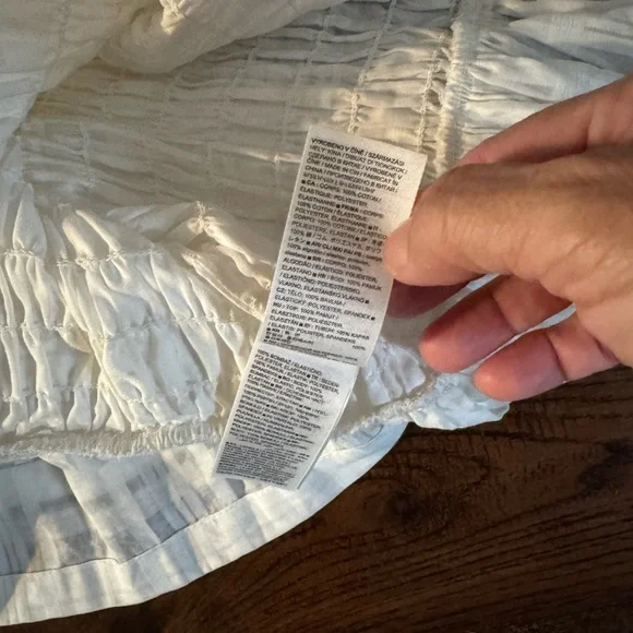 Banana Republic White Smocked Ruffle Peplum Top - Picture 6 of 7